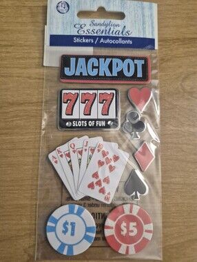 SandyLion Essentials Casino Sticker Pack - Blue, Red, Black, White